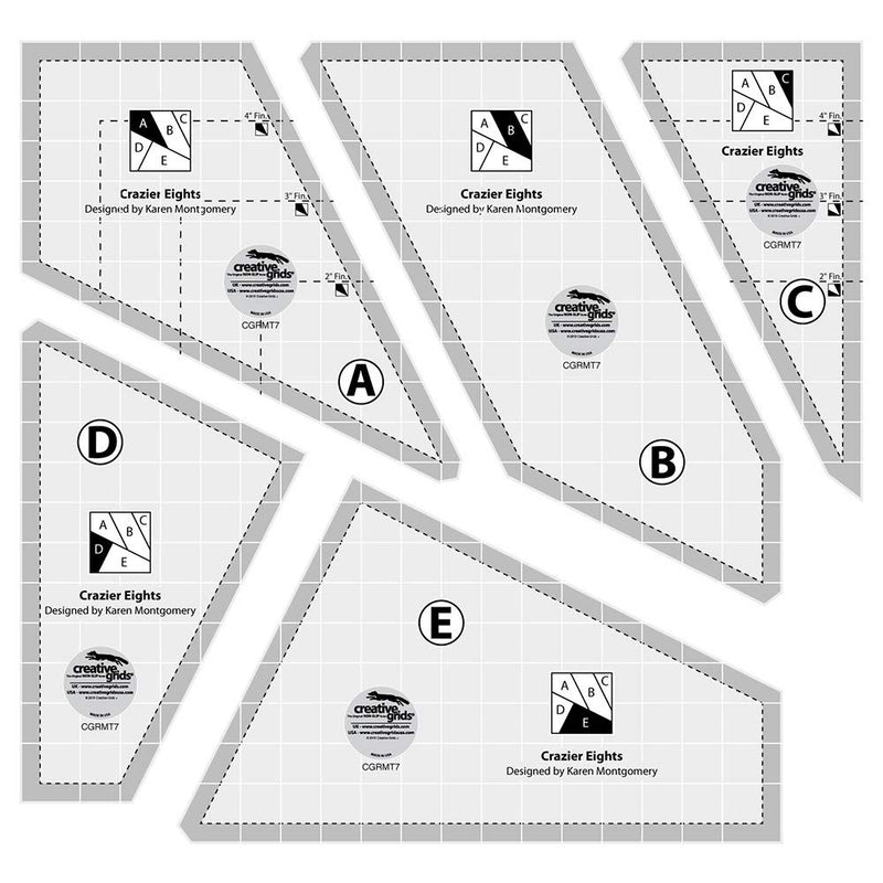 Creative Grids Crazier Eights Template 5pc Set - CGRMT7 - NewNest Australia