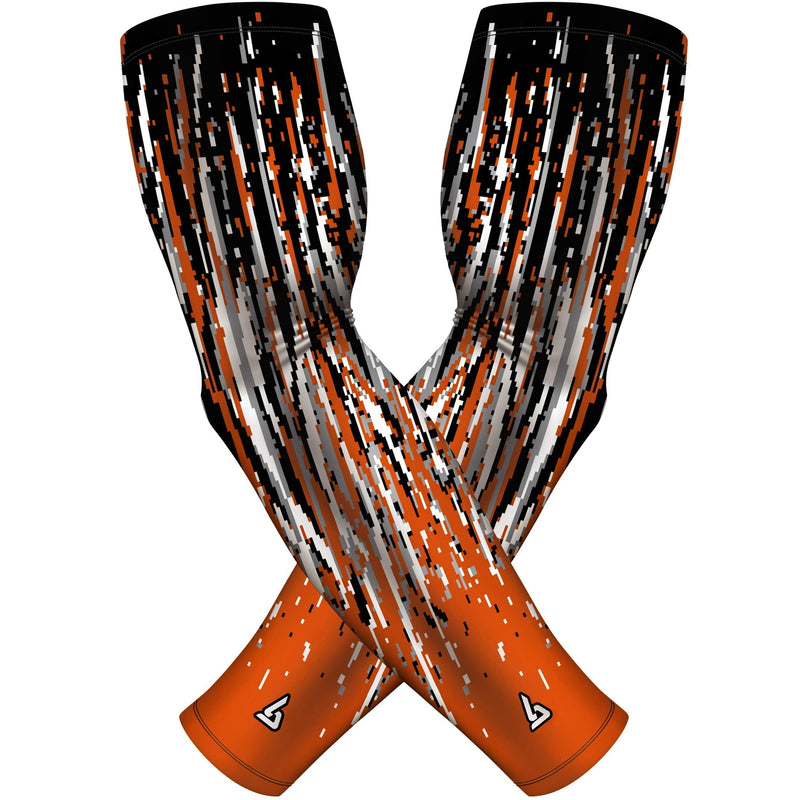 B-Driven Sports Compression Arm Sleeve - Tennis Elbow Compression Sleeves for Men & Women - Athletic Shooting Sleeve - 2 Pack Large Orange Streaks - NewNest Australia