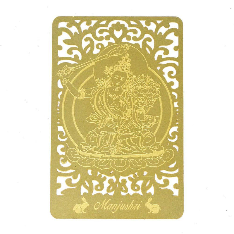 NewNest Australia - Feng Shui Bodhisattva for Rabbit (Manjushri) Printed Golden Card W4125 