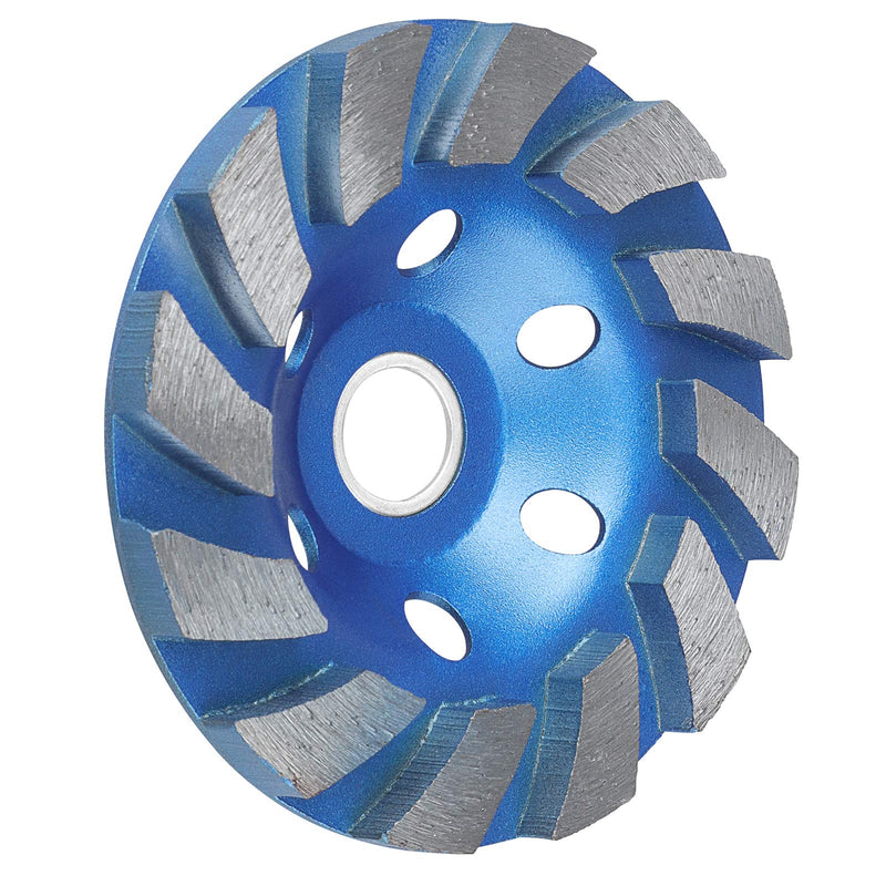 SUNJOYCO 4" Concrete Grinding Wheel, 12-Segment Heavy Duty Turbo Row Diamond Cup Grinding Wheel Angle Grinder Disc for Granite Stone Marble Masonry Concrete Blue 4 inch - NewNest Australia