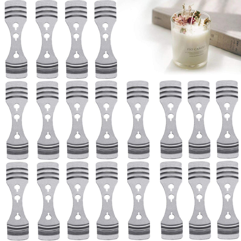 DINGPAI 20pcs Metal Candle Wick Centering Devices, Silver Stainless Steel Candle Wick Holder for Candle Making 20 - NewNest Australia