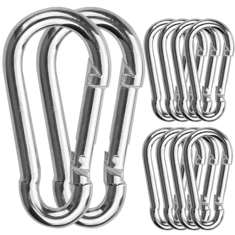 30 Pack Sliver Spring Hook, Zinc-Galvanized Steel Carabiner Small M4x40MM Carabiners for Backpacks or Key Chains, Silver Quick Link Snap Spring Clip Hook for Ropes, Pet, Indoor and Outdoor Equipment - NewNest Australia