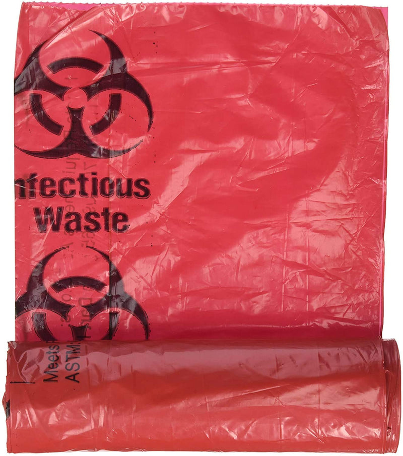 Comfort Axis Biohazard Infectious Waste Disposable Bag, 24 by 24 Inches, Pack of 50, Red - NewNest Australia