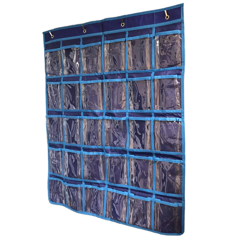 NewNest Australia - TFD Supplies - 30 Pocket Hanging Wall and Door Organizer for Jewelry, Small Electronics, and Earbuds 