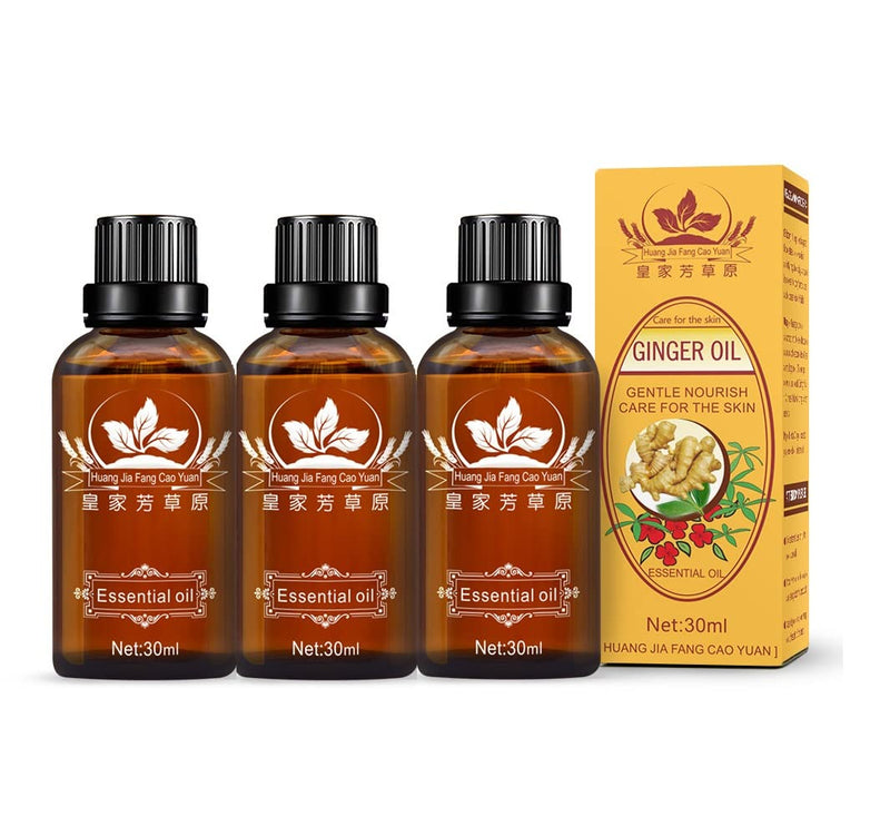3 Pack Ginger Massage Oil,100% Pure Natural Lymphatic Drainage Ginger Oil,SPA Massage Oils,Promote Blood Circulation Relieve Muscle Soreness and Swell.-90Ml - NewNest Australia