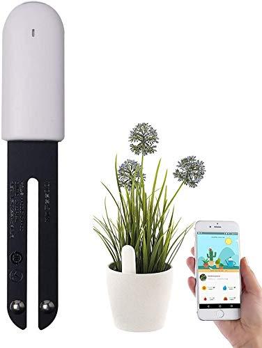 WANFEI Plant Monitor Soil Test Kit Flower Care Soil Tester Smart Plant Tracker Intelligent Sensor Plants Detector Bluetooth Monitor for Light Moisture Fertility Temperature Level, for iOS and Android White - NewNest Australia