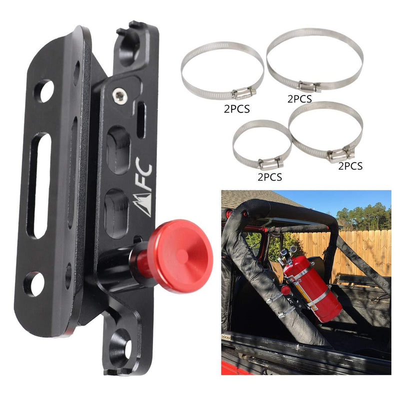 MFC New Universal Adjustable Roll Bar Fire Extinguisher Mount Bottle Holder with 8 Clamps (four sizes) Fit for Jeep Wrangler TJ JK JKU JL UTV Polaris RZR Ranger, Aluminum - NewNest Australia