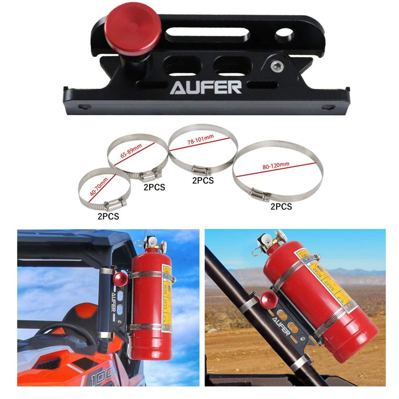 AUFER Universal Aluminum Adjustable Quick Release Roll Bar Fire Extinguisher Mount Holder with 8 Clamps for Jeep Wrangler UTV Polaris RZR Boat and Home Office Garden etc.(for 1-10 Lb. Extinguishers) - NewNest Australia