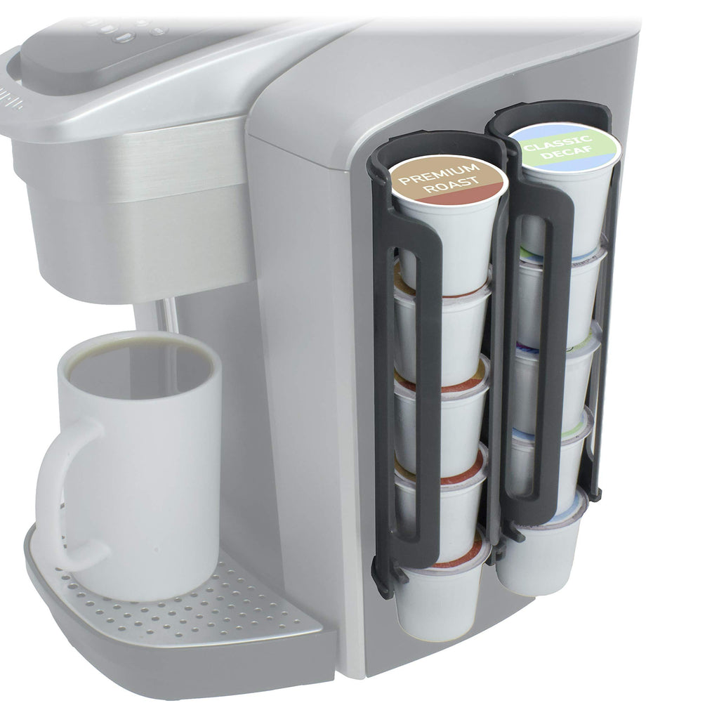 NewNest Australia - Sidekick Coffee Pod Dispenser (2 Pack) Mounts To Side Of Machine, Holder for Keurig K Cups (2 Pack/Holds 10 K-Cups) 2 Pack / Holds 10 K-Cups 