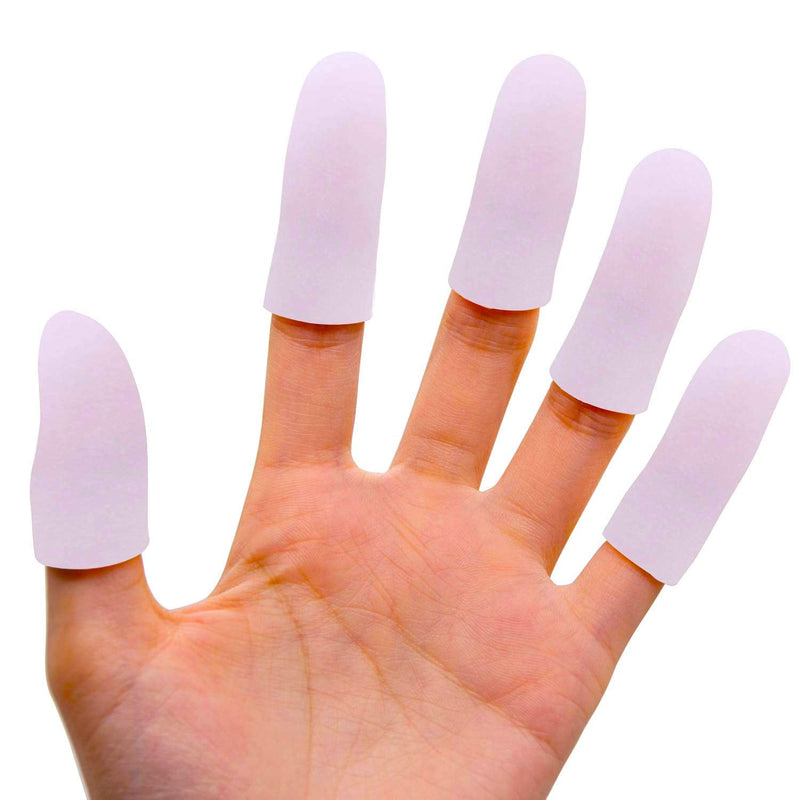 Bukihome 12 PCS Gel Finger Cots, Finger Protectors, Finger Sleeves for Protect Fingertips, Hand Eczema, Finger Cracking and More (White) White - NewNest Australia