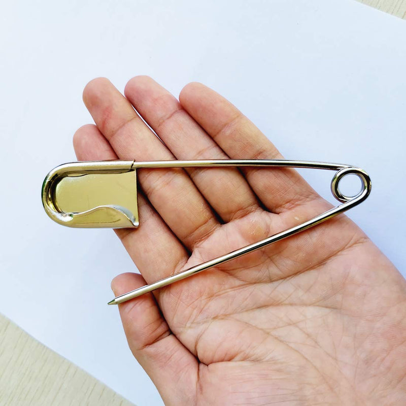 5 PCS of 5 Inch Heavy Duty Jumbo Stainless Steel Safety Pins Silver Color Safety Pins for Laundry, Blanket, Key Rings, Outdoor - NewNest Australia