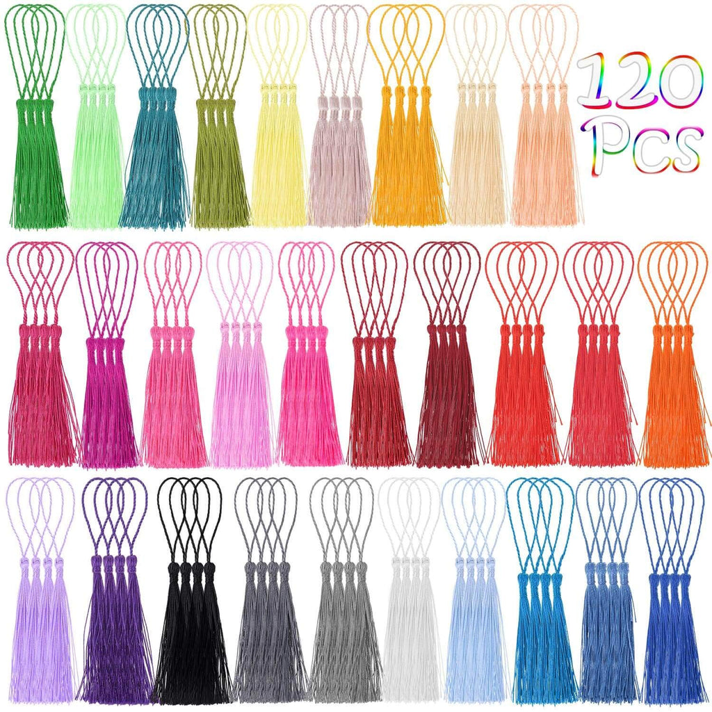 Tassels, Cridoz 120Pcs Bookmark Tassels Silky Handmade Soft Craft Mini Tassels with Loops for Bookmarks, Crafts and Jewelry Making, 30 Colors - NewNest Australia