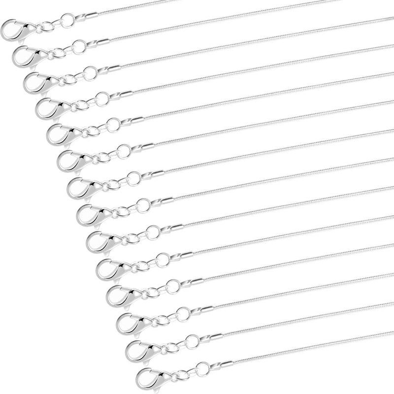 Paxcoo 30 Pack Necklace Jewelry Chain Bulk Silver Snake Chain Necklace for Jewelry Making, 1.2 mm (22 Inches) - NewNest Australia