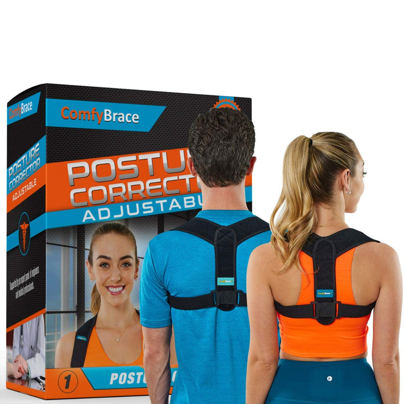 ComfyBrace Posture Corrector-Back Brace for Men and Women- Fully Adjustable Straightener for Mid, Upper Spine Support- Neck, Shoulder, Clavicle and Back Pain Relief-Breathable - NewNest Australia