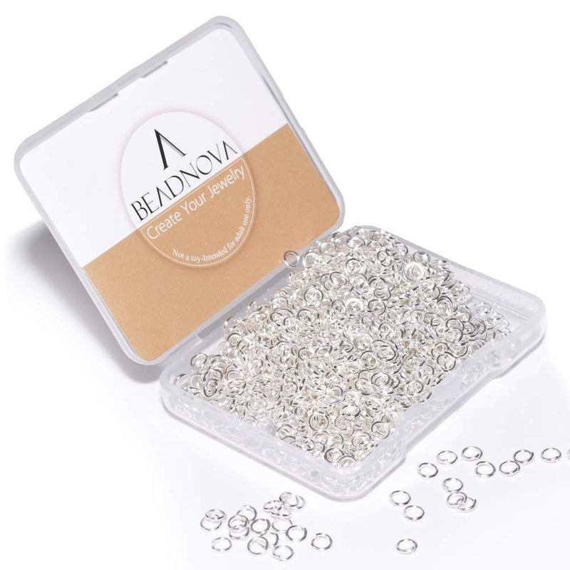 BEADNOVA 4mm Silver Jump Rings for Jewelry Making Open Jump Rings for Keychains and Necklace Repair (1200Pcs) 1200pcs - NewNest Australia