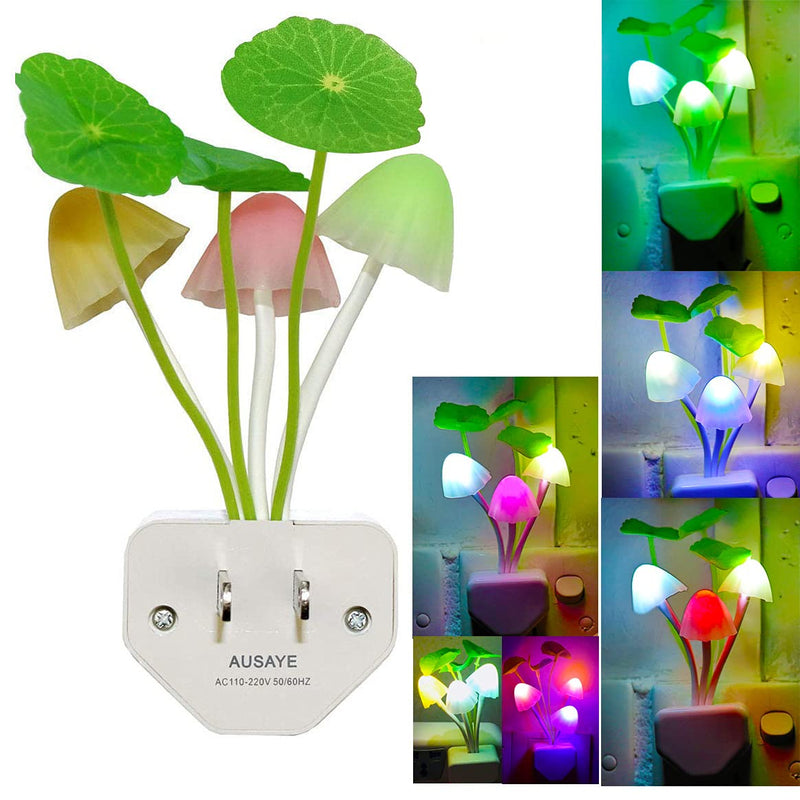 Led Night Light w/Smart Sensor,AUSAYE 0.6W Plug-in Night Lights for Kids Adults Cute Mushroom Night Light Bedroom Home Decor Light Wall Lamps NightLight 1 Pack - NewNest Australia