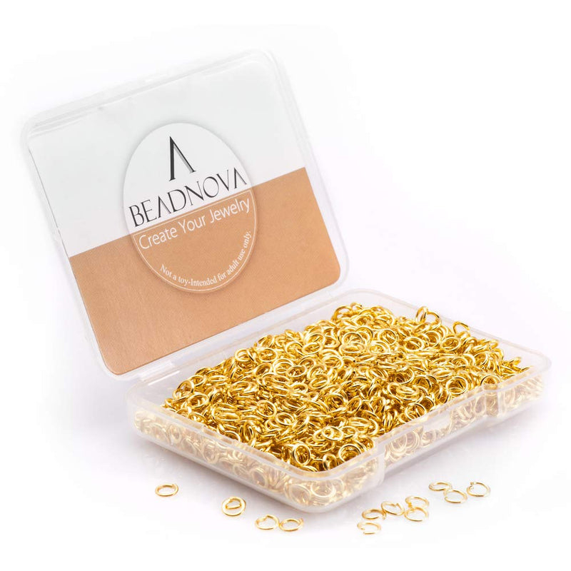 BEADNOVA 4mm Gold Jump Rings for Jewelry Making Open Jump Rings for Keychains and Necklace Repair (1200Pcs) 1200pcs - NewNest Australia