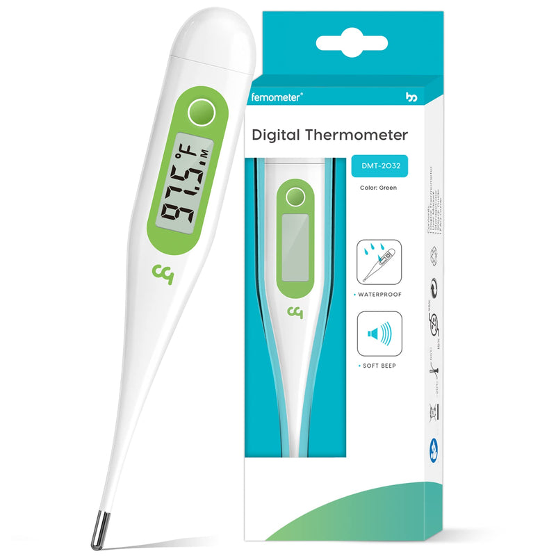 Thermometer for Adults, Oral Thermometer for Fever, Medical Thermometer with Fever Alert, Memory Recall, C/F Switchable, Rectum Armpit Reading Thermometer for Baby Kids and Adults Green/white - NewNest Australia