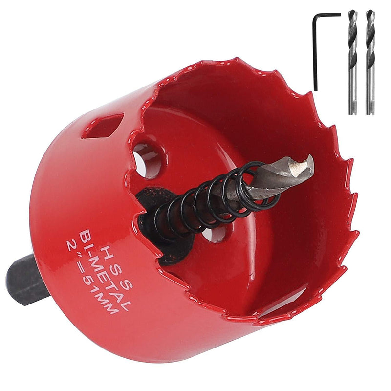 KINJOEK 2 Inch 51 MM Hole Saw Heavy Duty Steel Cornhole Boards Hole Saw Blade Corn Hole Drilling Tool Drill Bit Saw for Cornhole Game, Red 1 Packs 2" Red - NewNest Australia