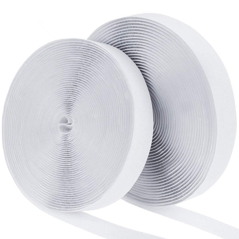 41Ft x 1 Inch Self Adhesive Strips, Heavy Duty Strong Back Sticky Fastening Hook Tape,Nylon Fabric Fastener Mounting Loop Tapes for Sewing, Crafting,DIY- Indoor or Outdoor Use (White) White 41Ft - NewNest Australia