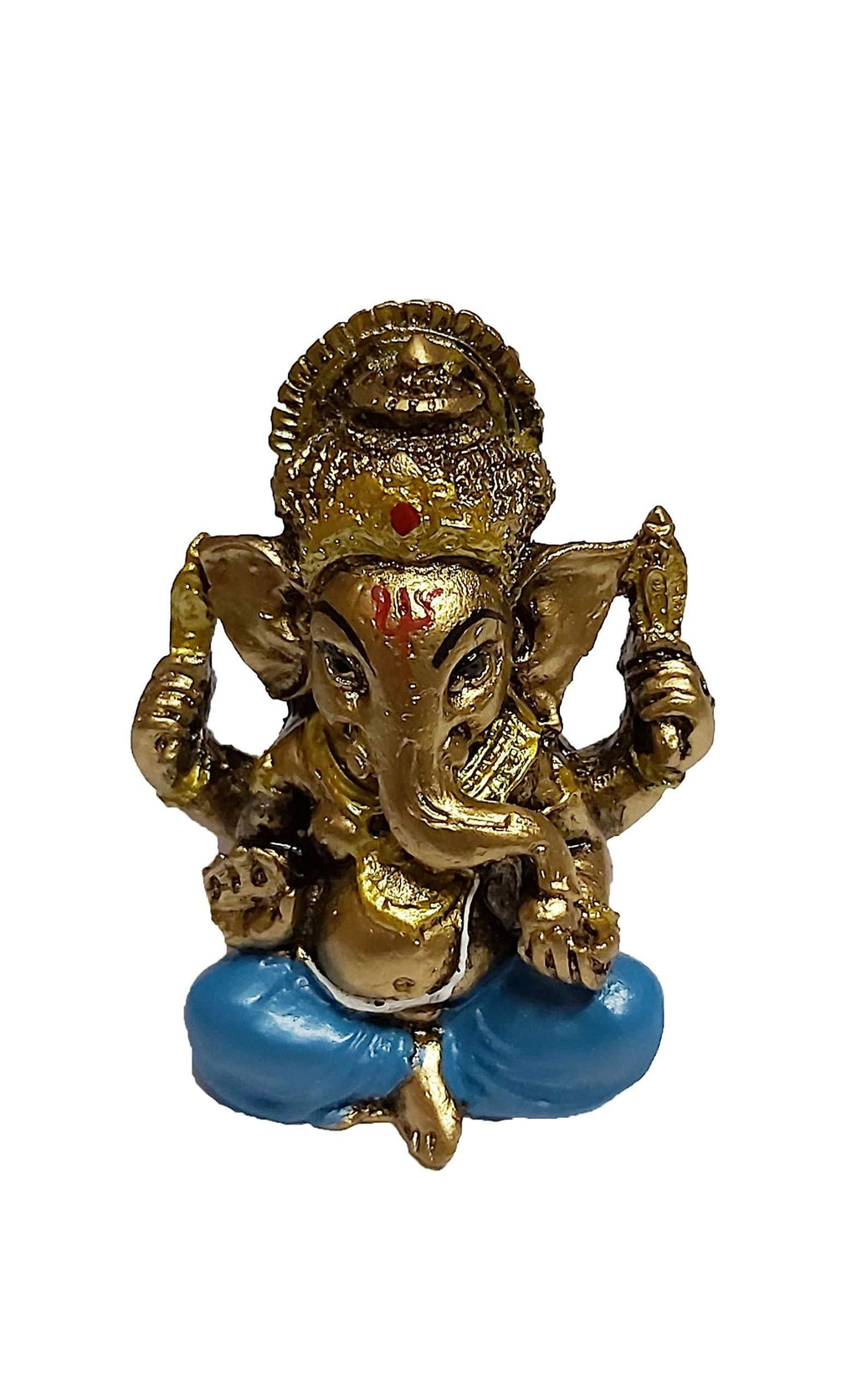 NewNest Australia - PARIJAT HANDICRAFT The Blessing A Colored Statue of Lord Ganesha Ganpati Elephant Hindu God Idol Made from Polyresin (Golden & Purple) Golden & Purple 