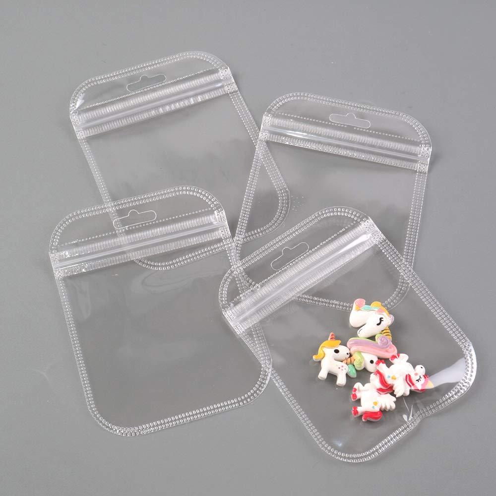 David Angie 50 Pcs Transparent PVC Clear Plastic Ziplock Package Bags Self Seal Packaging Pouch Waterproof for Jewelry Earrings Storage (Clear) - NewNest Australia