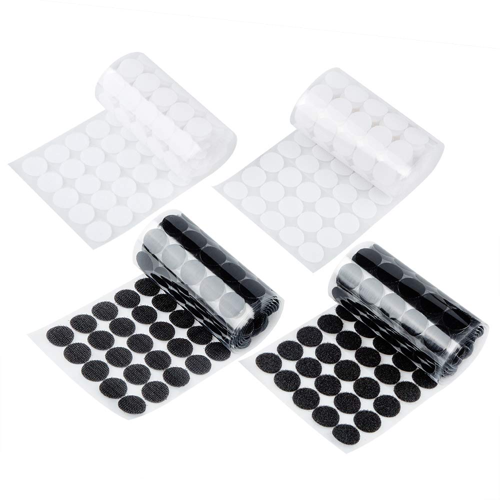 1000 PCS Sticky Back Coins Hook and Loop, DaKuan 20mm/0.78" Diameter Self Adhesive Dots Tapes (500 Pair Sets, White & Black) - NewNest Australia
