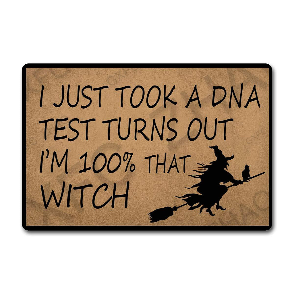 NewNest Australia - Funny Welcome Door mat Decorative RugsI Just Took a DNA Test Turns Out I'm 100% That Witch(23.6 X 15.7 in)Anti-Slip Rubber Back Kitchen MatNovelty Gift Doormat For the Entrance Way Indoor Doormat 