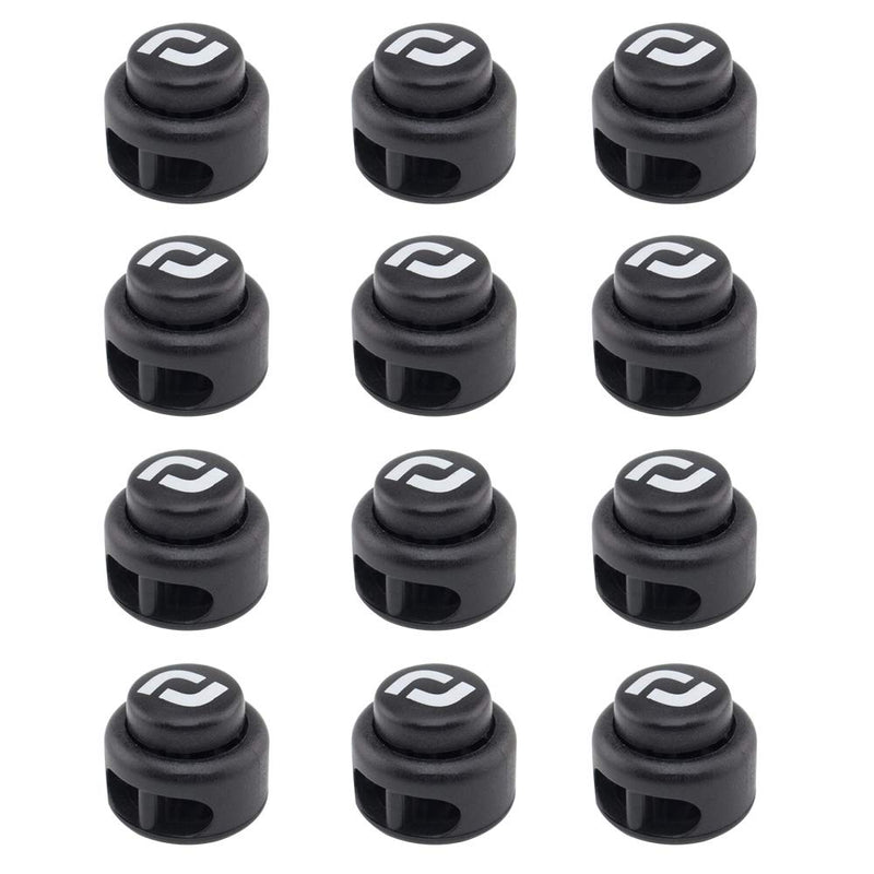 Heavy Duty Cord Locks - Double Hole Drawstring Stopper Fastener for No Tie Shoelaces and More Black - NewNest Australia