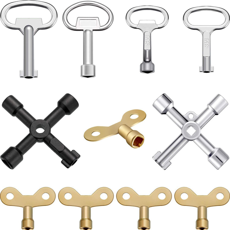 Multi-Functional Utility Key Kit Plumbers Tool Key 4 Ways Utility Key Triangle Cabinet Spanner Key Socket Keys for Radiators Gas Electric Meter Boxes Faucet and Lock - NewNest Australia