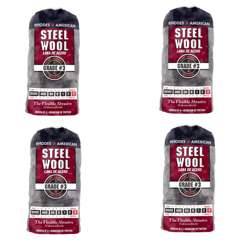 Steel Wool, 12 pad, Coarse Grade #3, Rhodes American, Paint Removal - 4 Pack - NewNest Australia