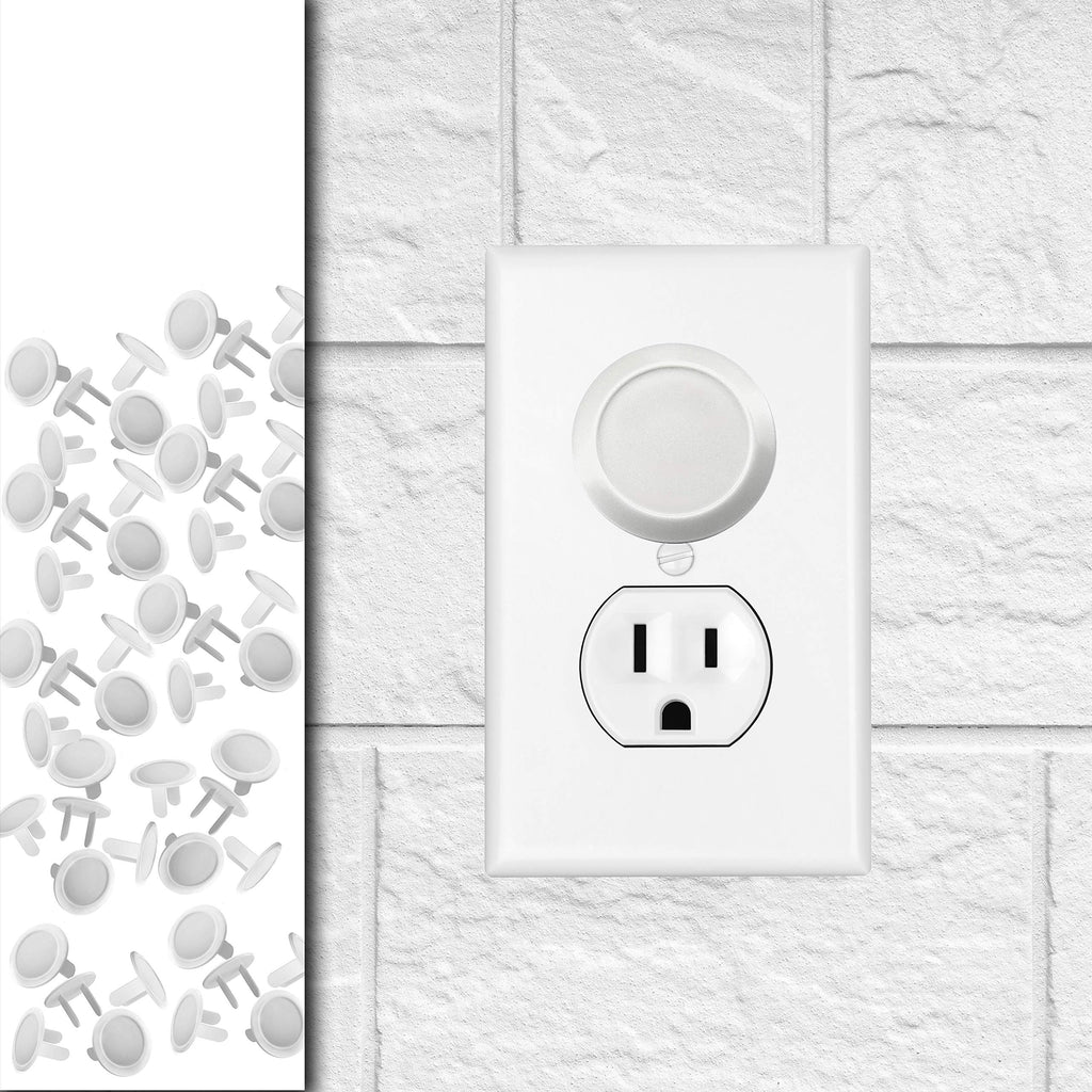 50 Pack - Outlet Plug Baby Safety Covers - Protect Little Kids from Electrical Danger with Child Proof Socket Caps - White - Driddle - NewNest Australia