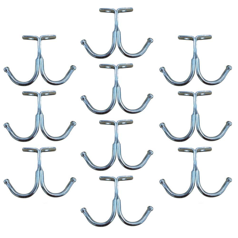 NewNest Australia - Haidong 10 Pcs Ceiling Hook Towel Hook Plant Hook Robe/Coat Clothes Hook,for Kitchen Utensils, Keys, Robe, Coat, Towel, Bags-Bathroom, Home, Kitchen, Office Silver (Double Hook 10 Pack) Double hook 10 Pack 