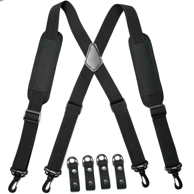 MeloTough Tactical Suspenders ,Police Suspenders for Duty Belt Belt with Padded Adjustable Shoulder Tactical Suspender Black Color - NewNest Australia