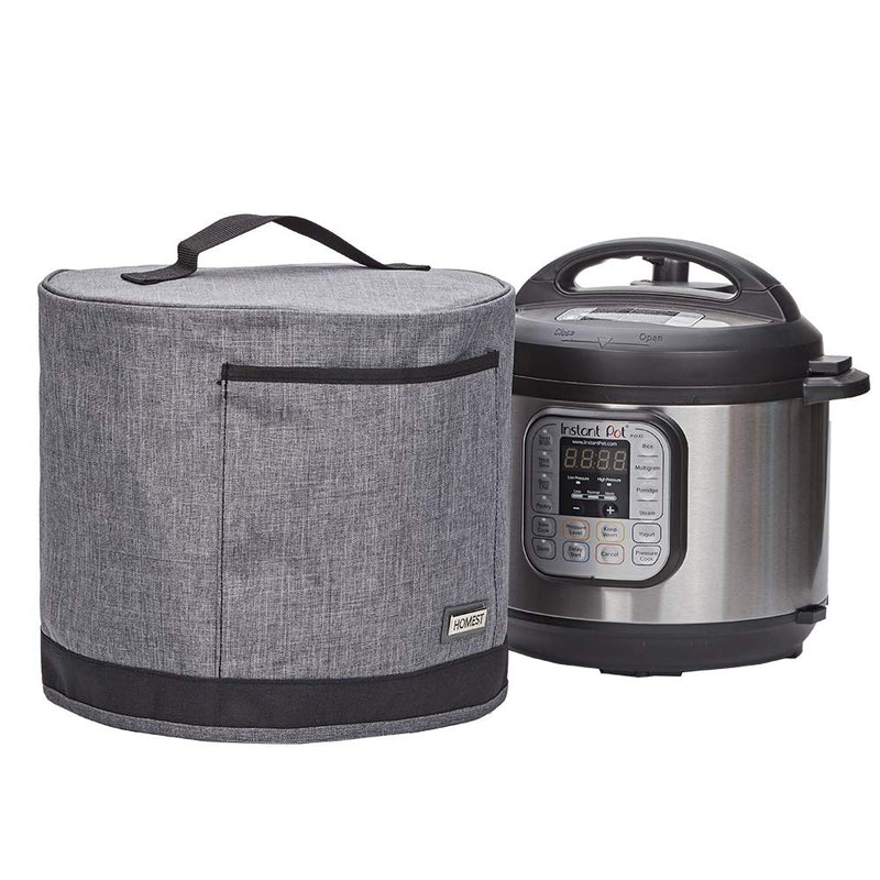 HOMEST Dust Cover with Pockets for Instant Pot 6 Quart, Insulated Pressure Cooker Cover with Easy to Clean Lining, Grey Gray Fit for 6 QT Instant Pot - NewNest Australia