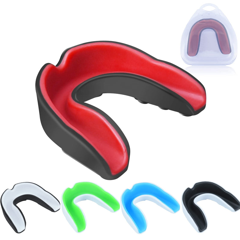 MENOLY 5 Pack Youth Mouth Guard Kids Sprots Mouthguard for Football Boxing MMA Hockey with Free Case Custom Fit Sprots Mouth Guard 1-double Color - NewNest Australia