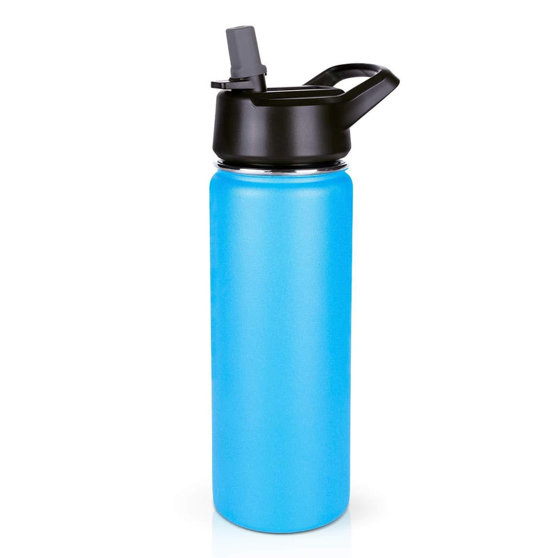 NewNest Australia - S.Y Home&Outdoor Insulated Water Bottle Stainless Steel Double Wall Vacuum Insulated Travel Sports Water Bottle with Straw Lid, BPA Free, Waterproof - 20oz Blue 20oz w/ Straw Lid 
