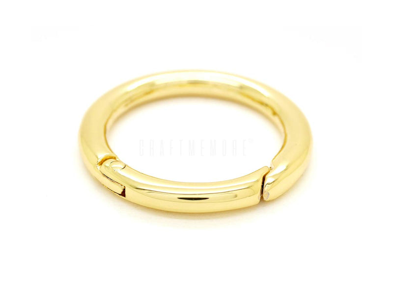 CRAFTMEMORE 2pcs 1 1/2 Inch O Rings Snap Clip Spring Opening O-Ring Carabiner Keyring Round Clasp Buckle Purse Hardware SCOS (Gold) Gold - NewNest Australia