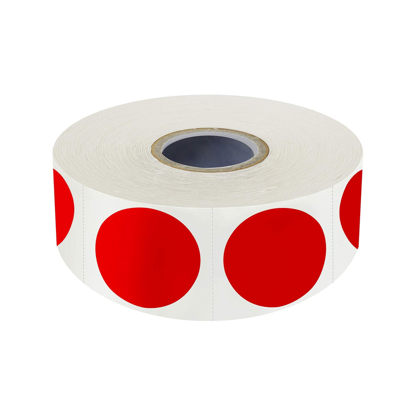 1500 PCS Red Round Color Coding Circle Dots Inventory Stickers Labels with Perforation Line in Roll (Each Measures 1" in Diameter) 1" - NewNest Australia