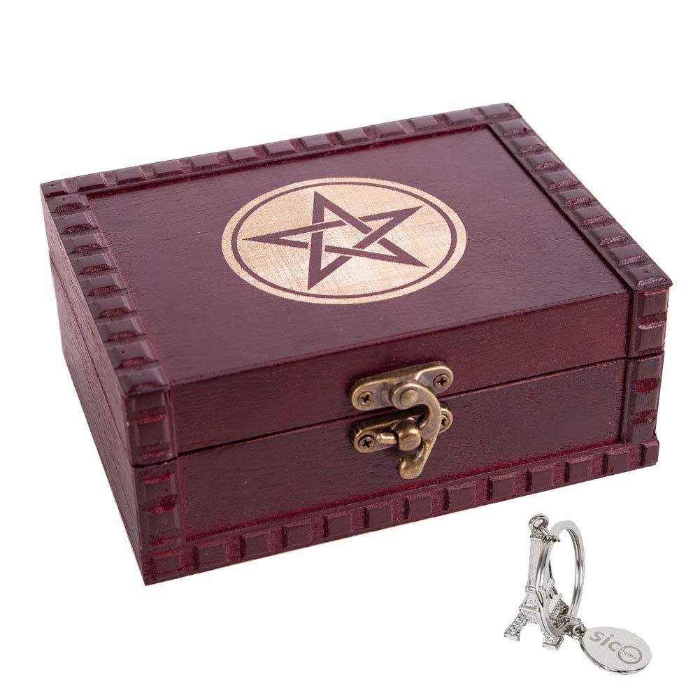 NewNest Australia - SICOHOME Tarot Cards Box,5.46" Treasure Box for Trinkets,Taro Cards,Gifts and Home Decor Moon and Star 