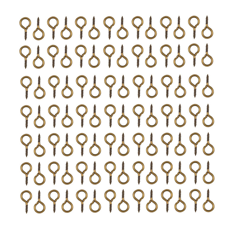 HUIHUIBAO 100 Pieces Small Screw Eyes Pin Hook for Jewelry for Jewelry Making Findings DIY Crafts, 6 x 13mm (Antique Bronze) Antique Bronze - NewNest Australia