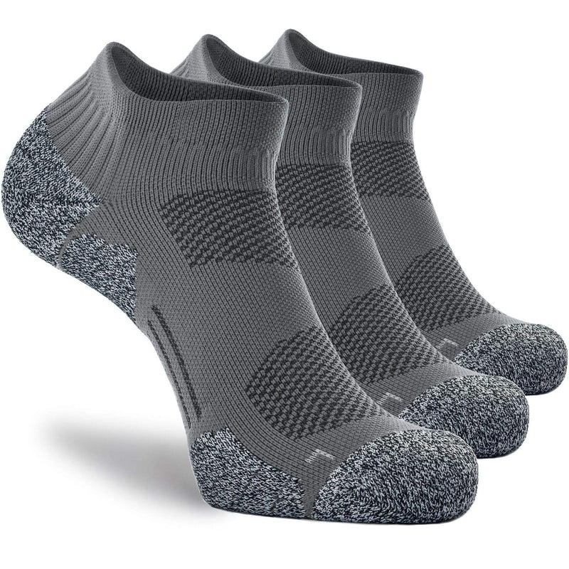 CWVLC Unisex Cushioned Compression Athletic Ankle Socks Multipack Large 3-pairs Charcoal - NewNest Australia