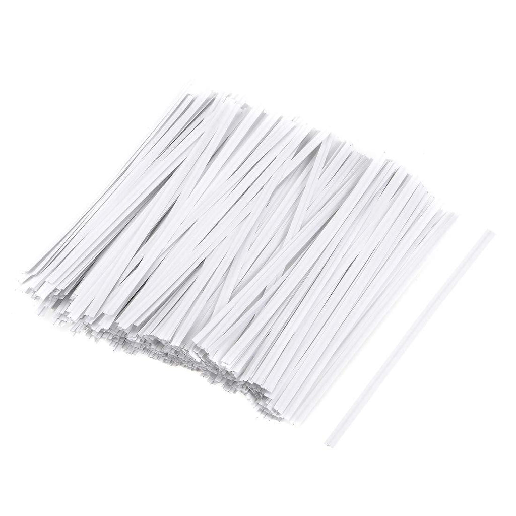 uxcell Long Strong Paper Twist Ties 4 Inches Quality Tie for Tying Gift Bags Art Craft Ties Manage Cords White 200pcs - NewNest Australia