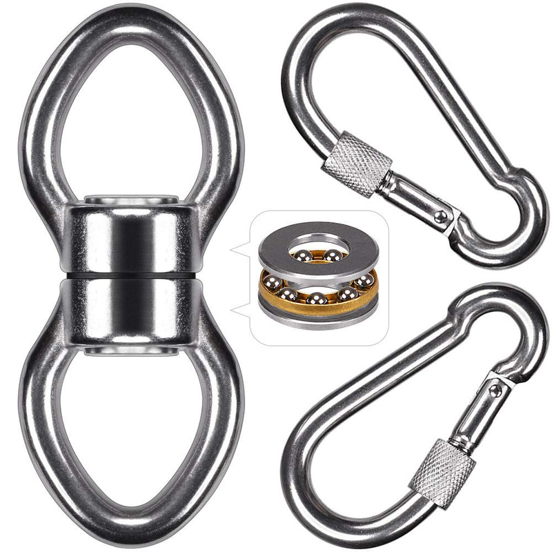 SELEWARE Silent Bearing Swing Swivel with 2 Carabiners, 360° Rotational Device Hanging Accessory for Tree Swing, Hammock Chair, Climbing Rope, Yoga, Kids Swing Swivel,1200LB Capacity - NewNest Australia