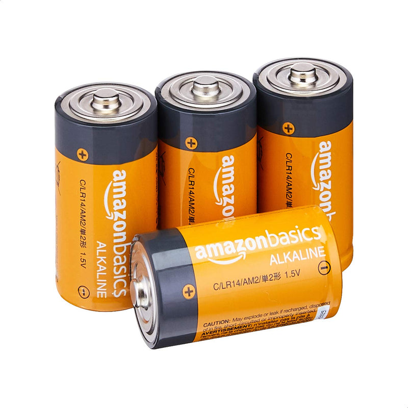 Amazon Basics 4 Pack C Cell All-Purpose Alkaline Batteries, 5-Year Shelf Life, Easy to Open Value Pack - NewNest Australia