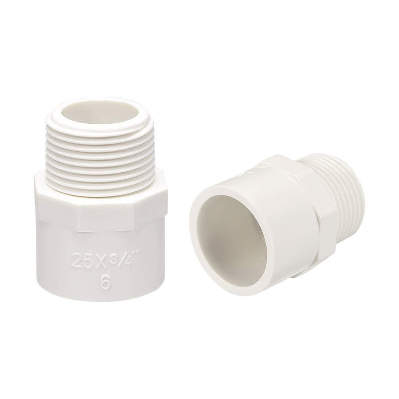 uxcell 25mm Slip X G3/4 Male Thread PVC Pipe Fitting Adapter Connector 10Pcs - NewNest Australia