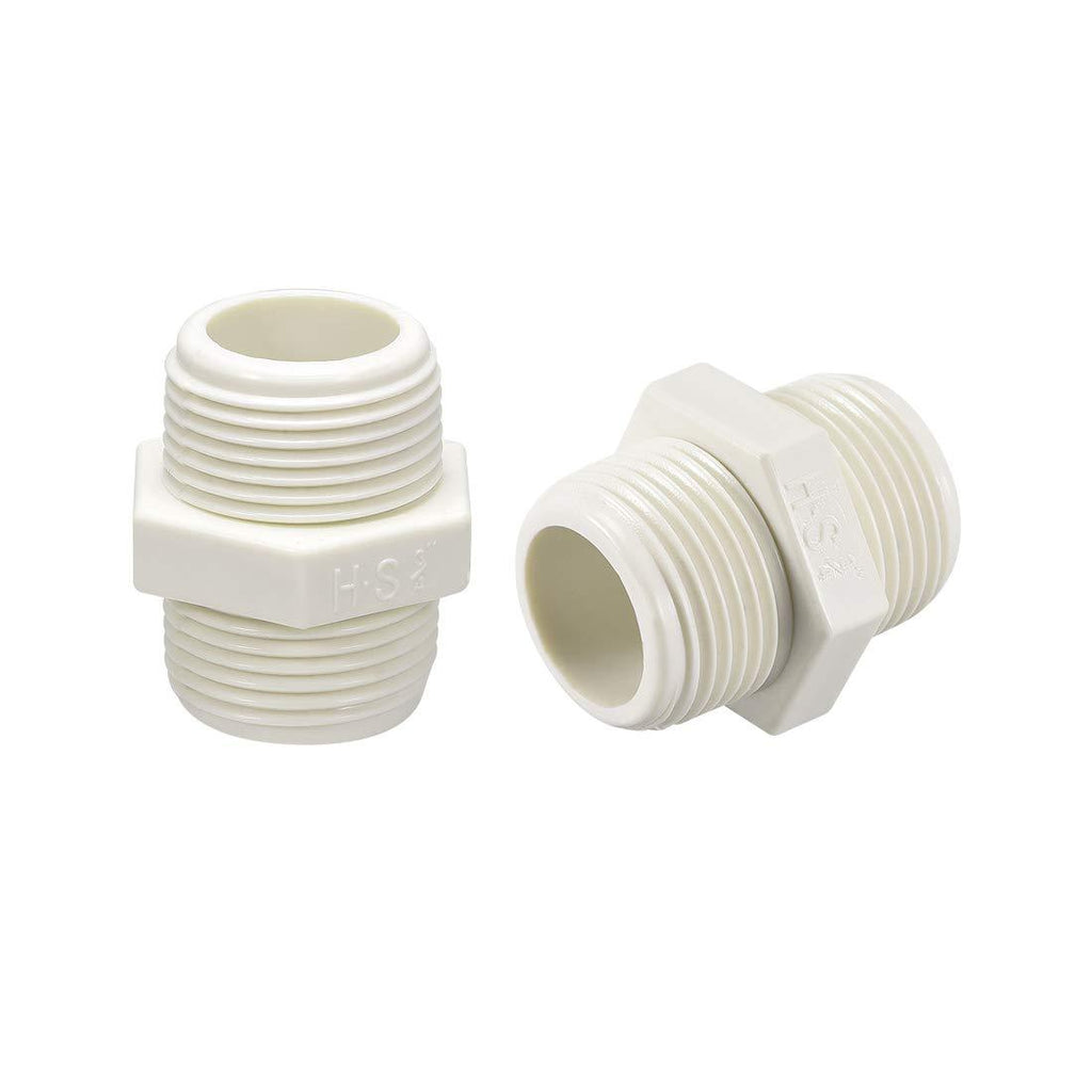 uxcell PVC Pipe Fitting Hex Nipple G3/4 X G3/4 Male Thread Adapter Connector 5pcs - NewNest Australia