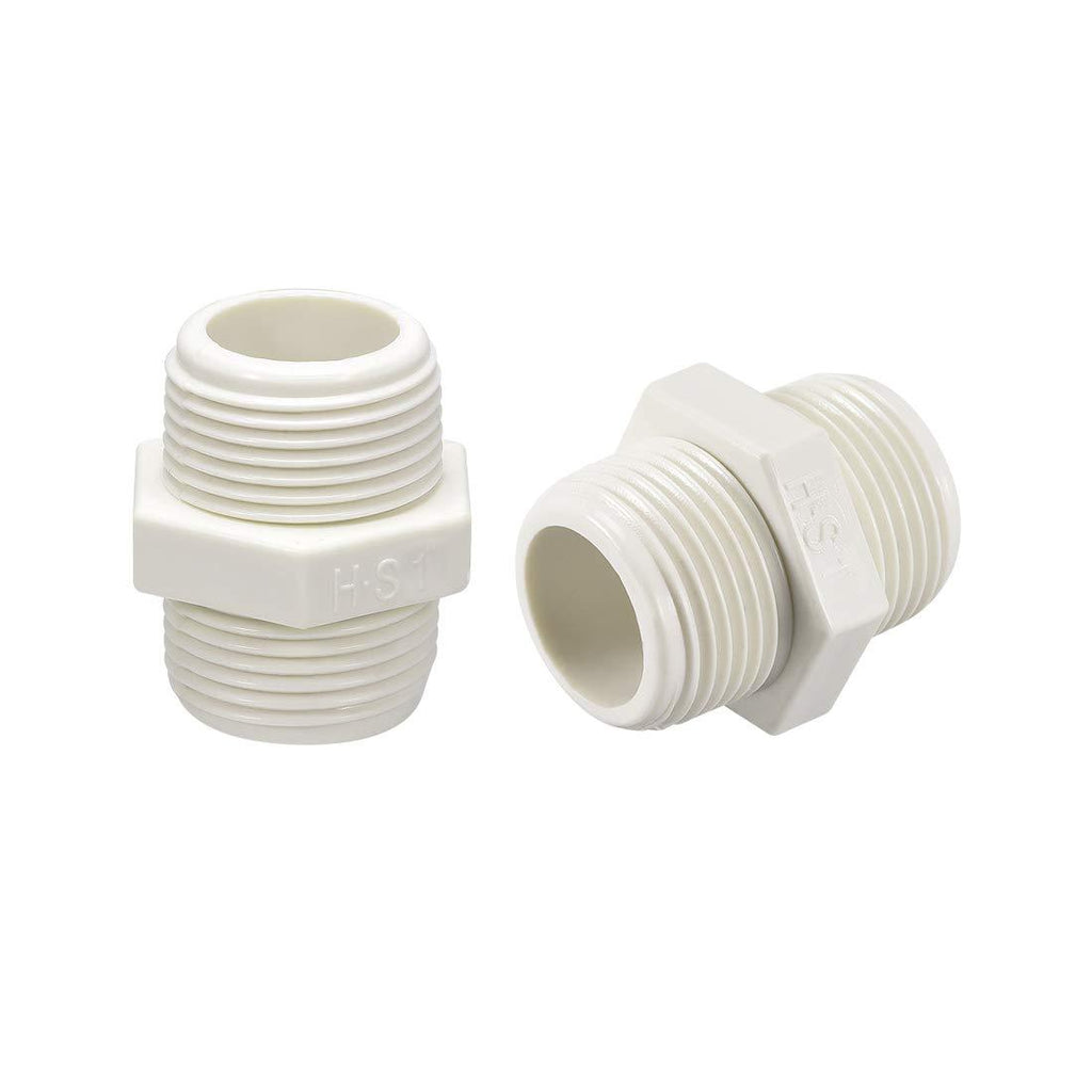 uxcell PVC Pipe Fitting Hex Nipple G1 X G1 Male Thread Adapter Connector 2pcs - NewNest Australia