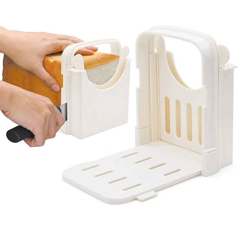 HYAM Bread Slicer, Adjustable Bread/Roast/Loaf Slicer Cutter,Folding Bread Toast Slicer Bagel Loaf Slicer Sandwich Maker Toast Slicing Machine with 5 Slice Thicknesses - NewNest Australia