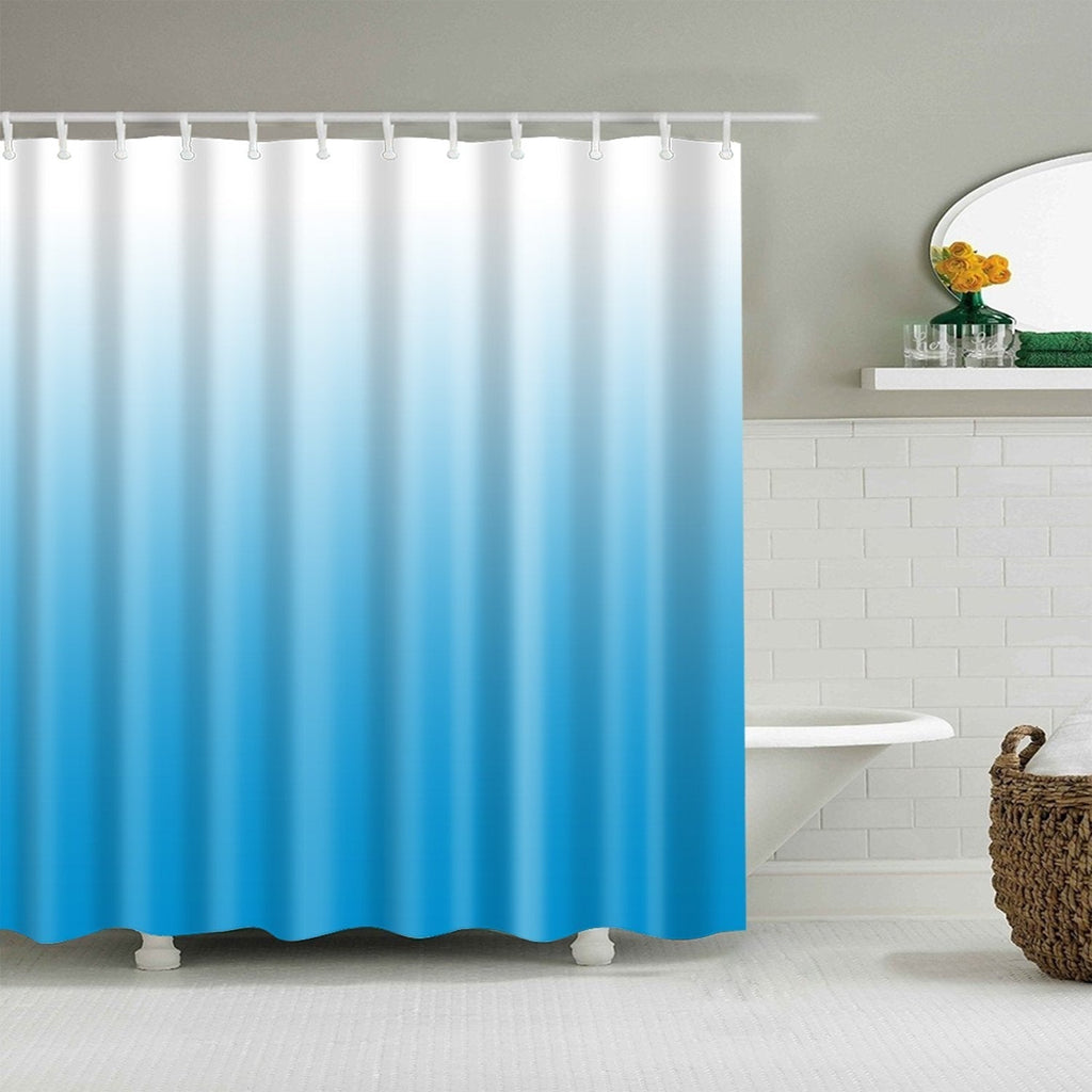 Gradual Color Design Fabric Shower Curtain with 12 Hooks Ombre Shower Curtain Gradual Blue for Bathroom Waterproof , Standard 72X72inch - NewNest Australia